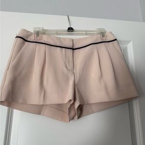 Express Blush Pink High-Waist Shorts with Black Piping